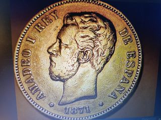 Moneda de 5 Pts de plata del Rey Amadeo I - 1871