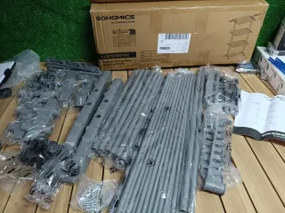 SONGMICS Tendedero Plegable de 3 Niveles, Gris