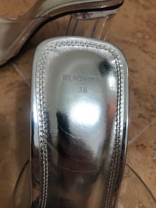 Tacones Bershka Plataforma Transparente Talla 38