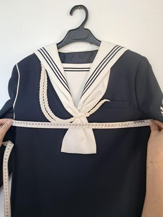 Traje comunión niño azul y blanco