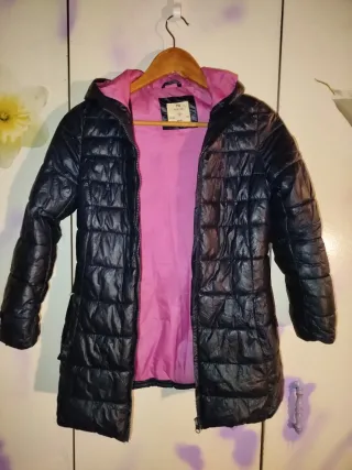 Plumífero YD Negro y Rosa talla 146 cm unos 10 año