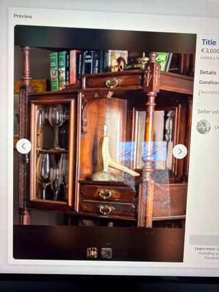 Mueble Bar Vitrina Antigua Madera Cristal