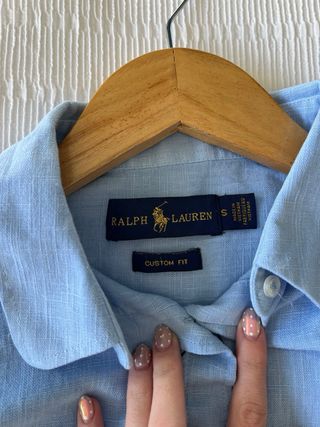 Camisa Lino Polo Ralph Lauren Azul