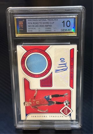 Iago Aspas /25 Auto Patch Panini National Treasure