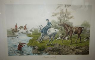 Antica Stampa Caccia Alla Volpe