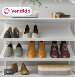 Zapatera metálica blanca