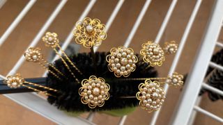 Aderezo Fallera Oro y Perlas