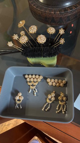 Aderezo Fallera Oro y Perlas