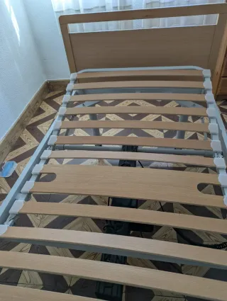 Cama articulada eléctrica madera y metal