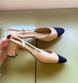 Slingbacks Chanel authentic T40 beige