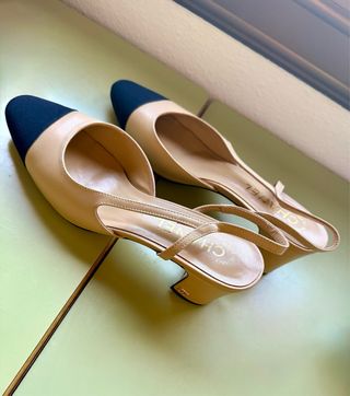 Slingbacks Chanel authentic T40 beige