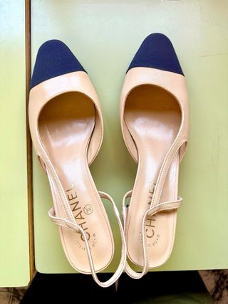 Slingbacks Chanel authentic T40 beige