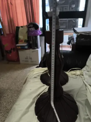 2 Lamparas Madera Mesa 47cm. C/27