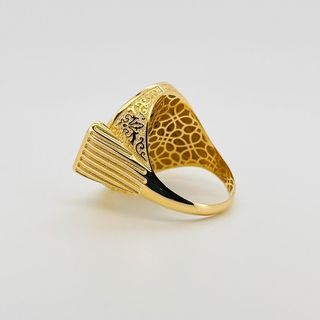 SELLO REDONDO MEDUSA Y ONIX 18K