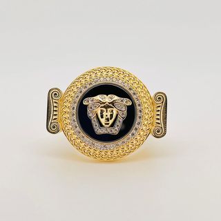 SELLO REDONDO MEDUSA Y ONIX 18K