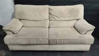 Sofá 2 plazas beige tela