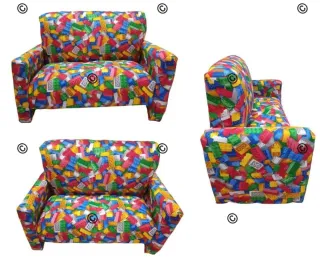 Divanetto fantasia mattoncini colorati