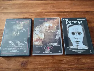 DVDs Persona, Törst, Lección de Amor.