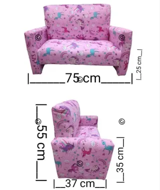 Divanetto per bambini con unicorni