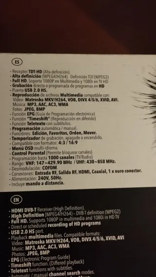 SYTECH SY-3124HD TDT HD Grabador