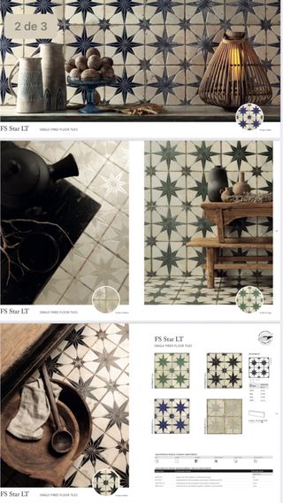 Azulejo hidraulico Vintage Peronda FS star blue