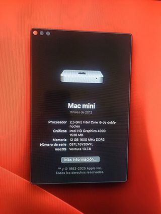 Mac mini i5 12GB RAM 120GB SSD
