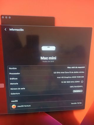 Mac mini i5 12GB RAM 120GB SSD