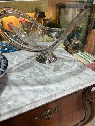 Centro de mesa/frutero cristal tallado