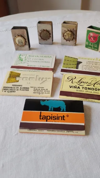 Fundas metálicas para cerillas antiguas 1913