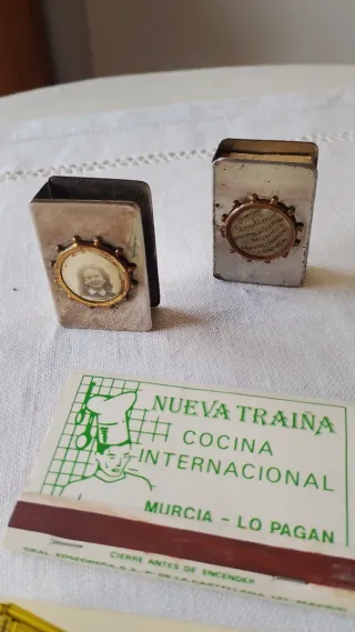 Fundas metálicas para cerillas antiguas 1913