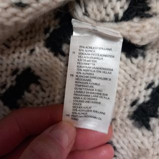 Jersey de lana beige y negro Talla S