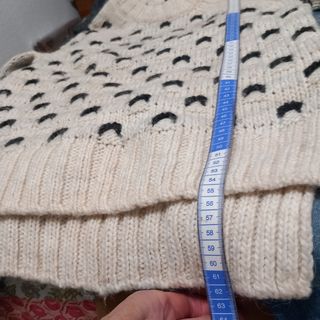 Jersey de lana beige y negro Talla S