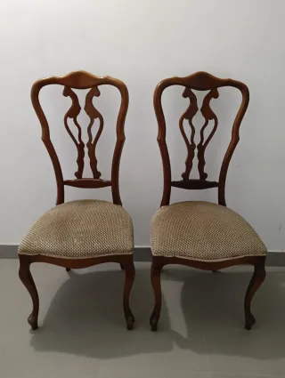 4 Sillas Clásicas Comedor Madera Tapizadas