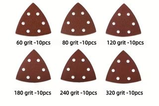 60 pz. dischi abrasivi triangolari, carta vetrata