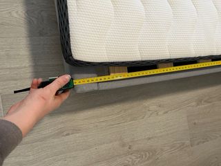 Estructura Cama Somier Tela Gris Madera