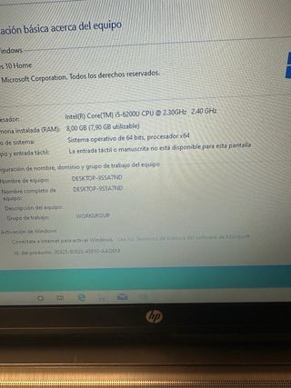Portátil HP i5 Plata