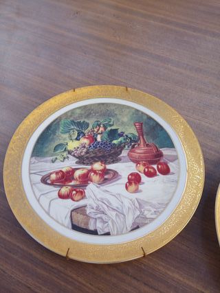 Juego de 2 Platos Decorativos Frutas