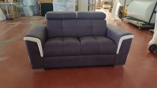 Sofá 2 plazas morado y blanco