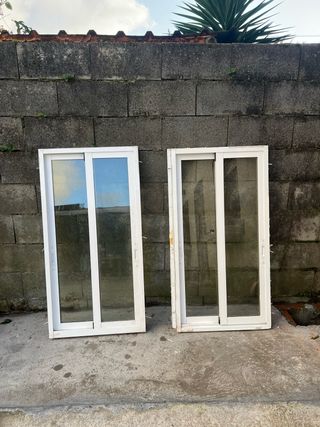 Ventanas correderas aluminio blanco (2 unidades)
