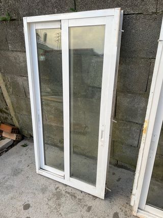 Ventanas correderas aluminio blanco (2 unidades)