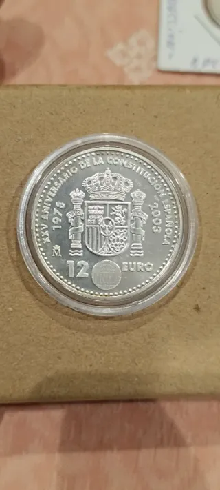 Moneda 12 Euros Plata Constitución Española