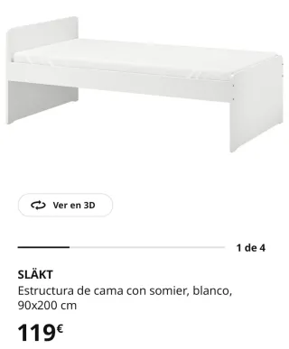 Cama Ikea SLÄKT 90x200 cm