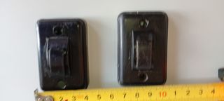 INTERRUPTORES ANTIGUOS NEGROS DE SUPERFICIE Y FUNC