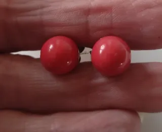 Pendientes Plata Ley Bola Verde, Roja, Turquesa