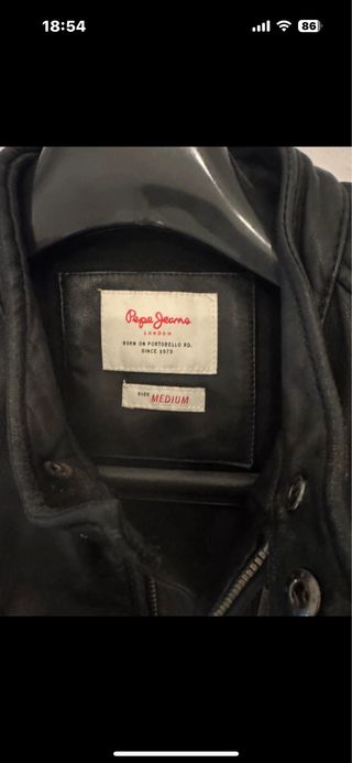Chaqueta de piel Pepe Jeans negra