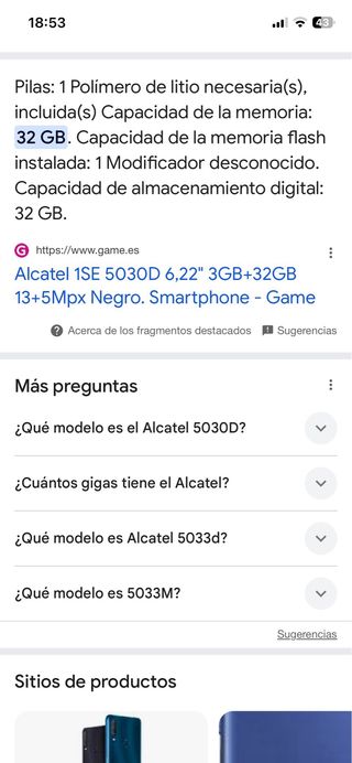 Telefono Mobile Alcatel 5030D Nero