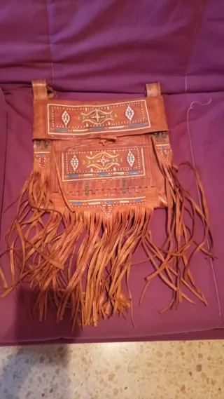 Zurrón Marroquí Cuero Flecos