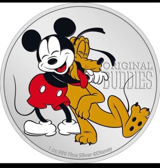 Moneda Plata Disney 90 Aniversario Pluto