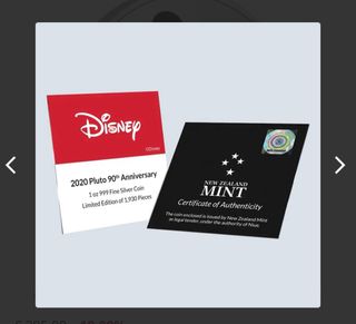 Moneda Plata Disney 90 Aniversario Pluto