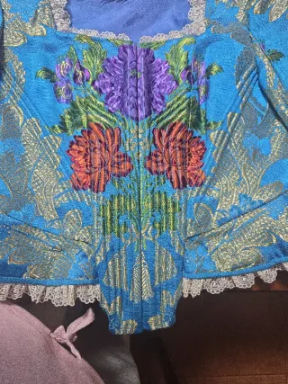 Corpiño Fallera S. XVIII Azul y Dorado